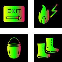 exit and electricity fire Icon vector