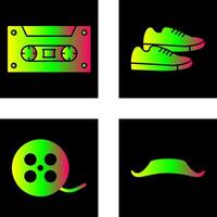 casette y zapatillas icono vector