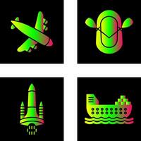 Landing Airplane and Dinghy Icon vector