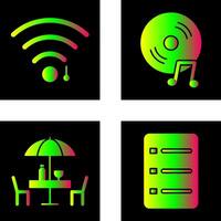 wifi sign and music cd Icon vector