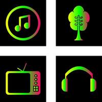 Music Player and Tree Icon vector