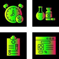 reloj y prueba tubo icono vector