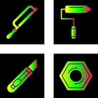 Hacksaw and Paint Roller Icon vector