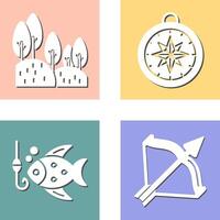 Forest and Compass Icon vector