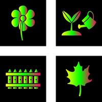 pequeño flores y creciente planta icono vector