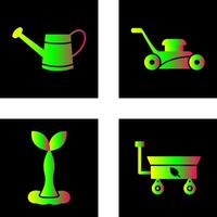 Watering tool and Lawn Mower Icon vector