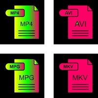 mp4 y avi icono vector