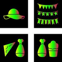 Garlands and Woman Hat Icon vector