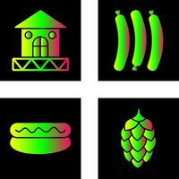 House and Hot Sausage Icon vector