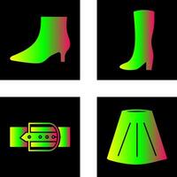 botas con tacones y largo barcos icono vector