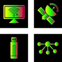 Disconnected Network and Satellite Icon vector