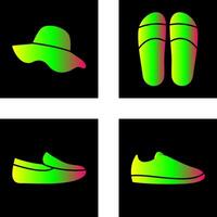 sombrero y zapatillas icono vector