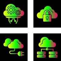 Cloud Comuting and Lock Icon vector