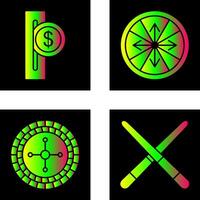 espacio para monedas y ruleta con flechas icono vector
