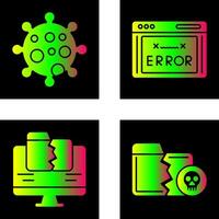 virus y error código icono vector