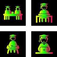 Combined Study and Studying on Desk Icon vector