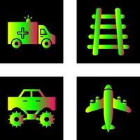 Ambulance and Train tack Icon vector