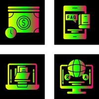 Time is Mony and Faq Icon vector