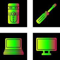 Cpu and Screw driver Icon vector