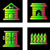 Dog House and Fireplace Icon vector