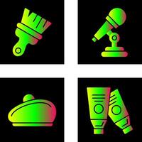 Paint Brush and Microphone Icon vector