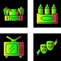 etapa y lápices de color icono vector