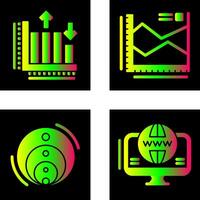 Spline Chart and Bar Graph Icon vector