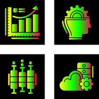 Growth Chart and Machine Learning Icon vector