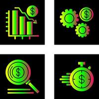 Chart Down and Settings Icon vector