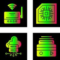 Wifi enrutador y chip icono vector