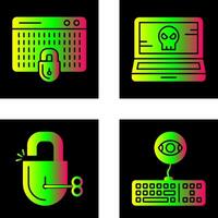 hackear y ordenador portátil icono vector