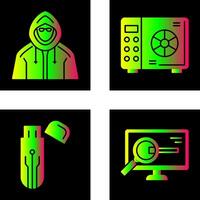 Safe Box and Hacker Icon vector