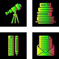 Telescope and BooksSnack and Money Icon vector