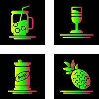 Iced Tea and Rainbow Drink Icon vector