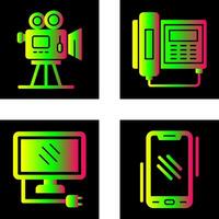 Movie camera and Telephone Icon vector