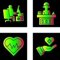 Computer Worker and Office Reception Icon vector