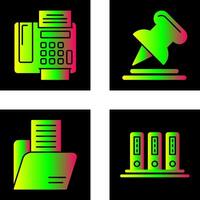 Fax Machine and Pin Icon vector