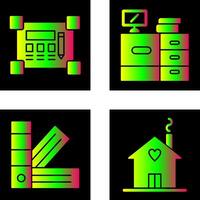 Blueprint and Desk Icon vector