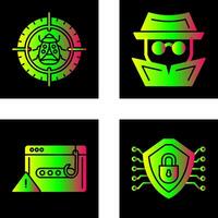 Bug Target and Hacker Icon vector