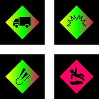 dangerous vehicle and danger of welding Icon vector