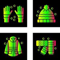 invierno guantes y invierno sombrero icono vector