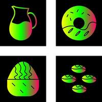 milk jug and cream doughnut Icon vector