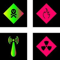 poisonous gas and Danger of flame Icon vector