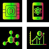 Bitcoin Chip and Mobile Icon vector