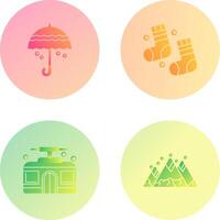 Umbrella and Winter Socks Icon vector