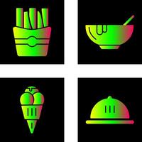 Soup and Fries Icon vector