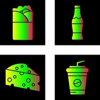 brocheta y soda icono vector