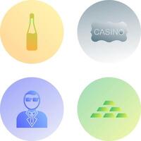 champgane bottle and casino sign Icon vector