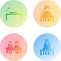 study desk and studying on desk Icon vector