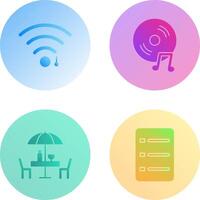 Wifi firmar y música discos compactos icono vector